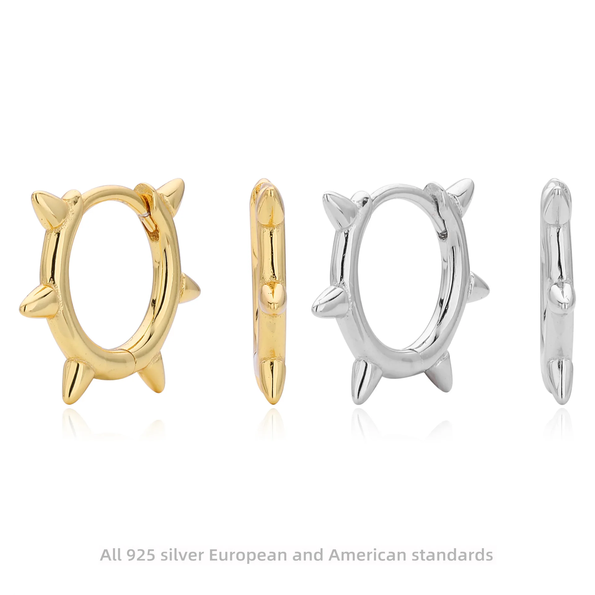 Withered S925 Sterling Silver Earrings Fashionable Liu Ding Style Ear Buckle Versatile Accessory