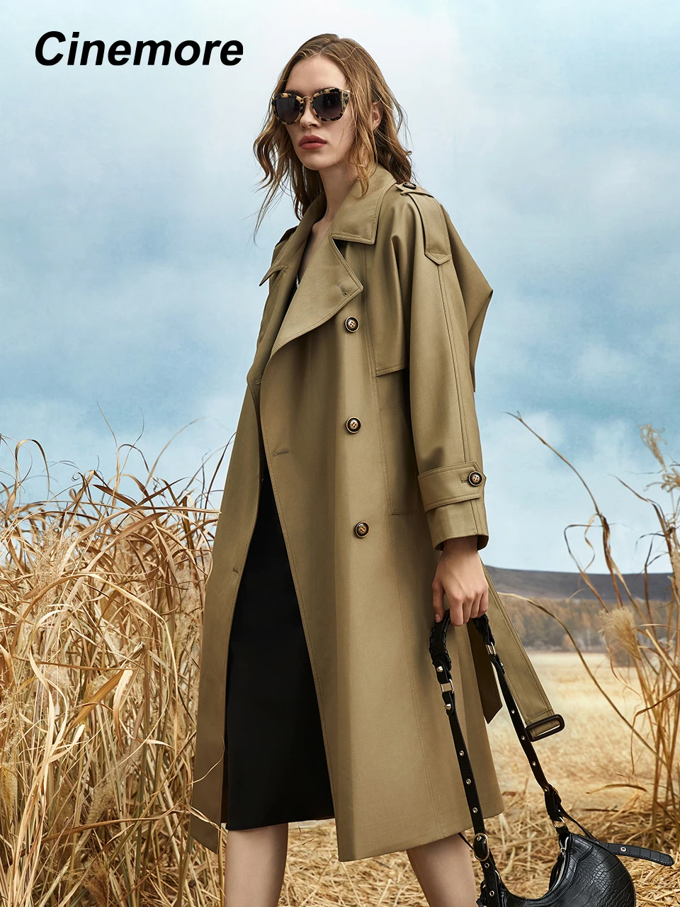 Imagem -04 - Cabolsa Longo para Mulheres com Lapela Breasted Dobro e Cinto Estilo Coreano Solto Casual Trench Coat