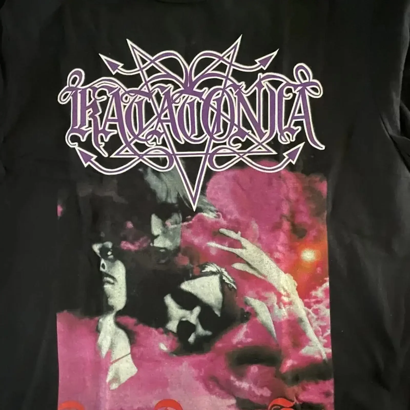 Camiseta de algodão preta Katatonia Band Members, todas as tamanhos S a 5XL, vintage, lavada, unissex, roupas de designer, streetwear.