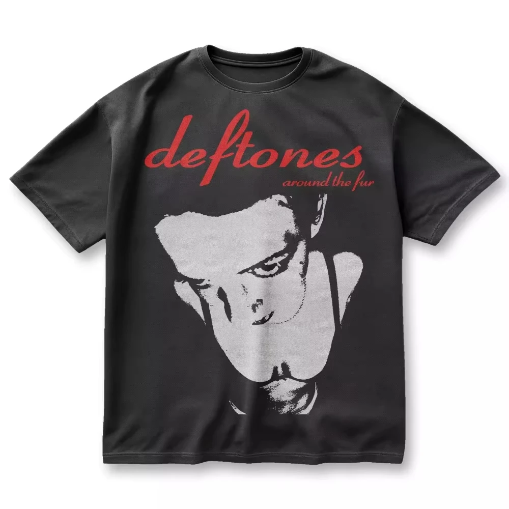 

The Deftones Around The Fur Men Women Printed T-Shirt Black Band Unisex Cotton Summer Street Harajuku T-Shirts Tops