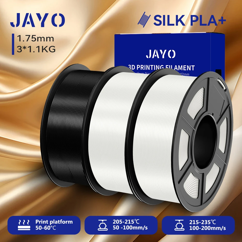 JAYO 3,3KG SILK PLA + Filament 1,75mm SILK PLA Plus Filament Glatte, seidig glänzende Oberfläche 3D-Filament geeignet für FDM-Drucker