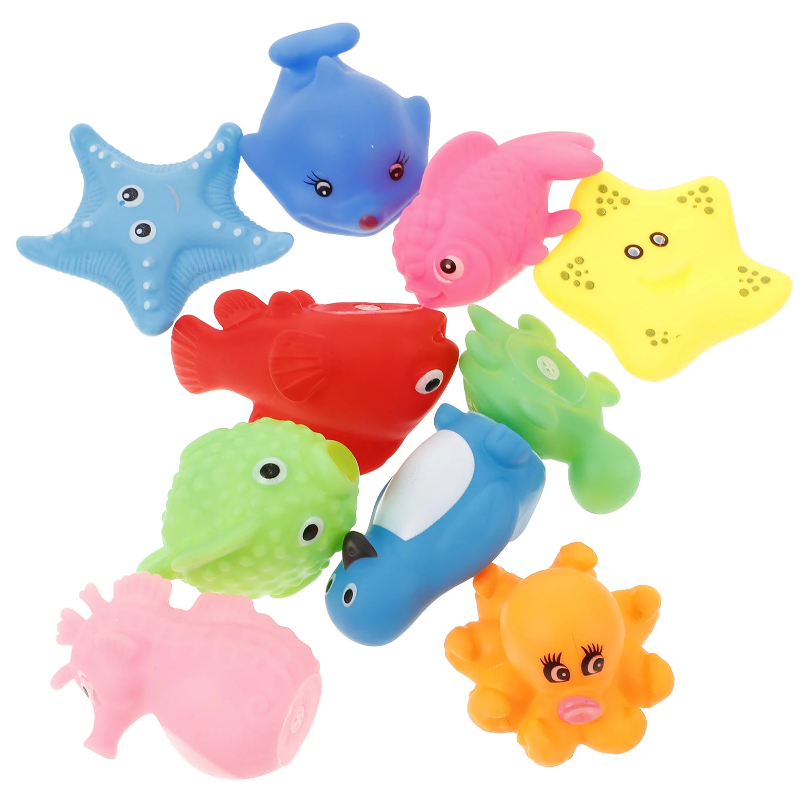 10 Pcs Ocean Toy Bath Toys Sea Animal for Kids Infant Water Toddler Bathing Animals Rubber Children