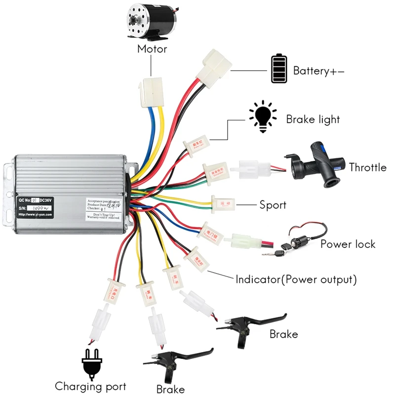 E Bike Scooter Bicycle Controller 36V 48V 1000W 30A 800w DC Brushed For Skateboard Part Fit Battery Motor Engine Part YK31F