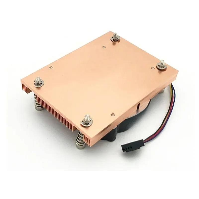 Radiateur de refroidissement CPU 1U tout en cuivre LGA 2011/AM4 à soufflage latéral avec ventilateur turbine à roulement à billes pour le refroidissement des serveurs