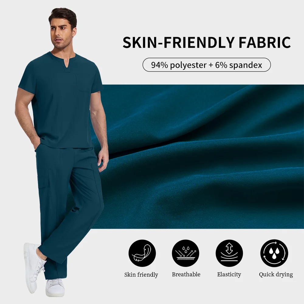 Sala de operação médico roupas uniformes enfermeira hospital conjunto de enfermagem qucik seco clínica dentária esfrega conjunto com grandes pacotes para homem