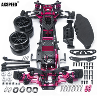 AXSPEED Metal Alloy RC Car Chassis Frame Body Kit With 4 Wheels For 1/10 Sakura D5 MR Remote Control Flat Road Drift Car