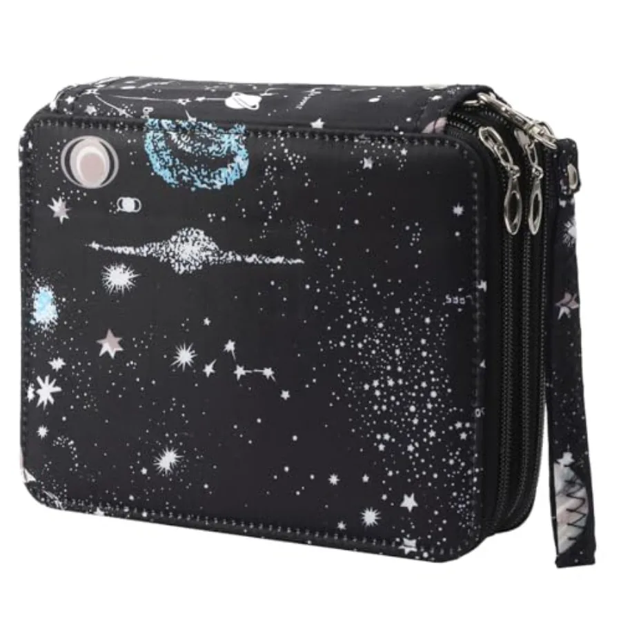 

Colored Pencil Case - Slots Pencil Holder with Zipper Closure Twill Fabric Large Capacity Pencil Case for Watercolor Pens or Ma