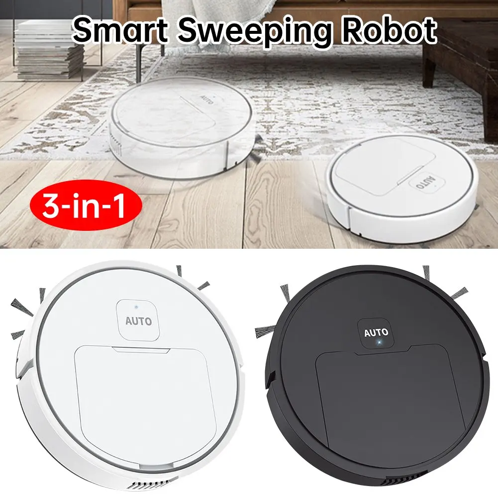 Smart Sweeping Robot Vacuum Cleaner 3 in 1 Robot Vacuum Cleaner  USB Charging 1000 Pa Suction Power Great for Pet Hair Carpets