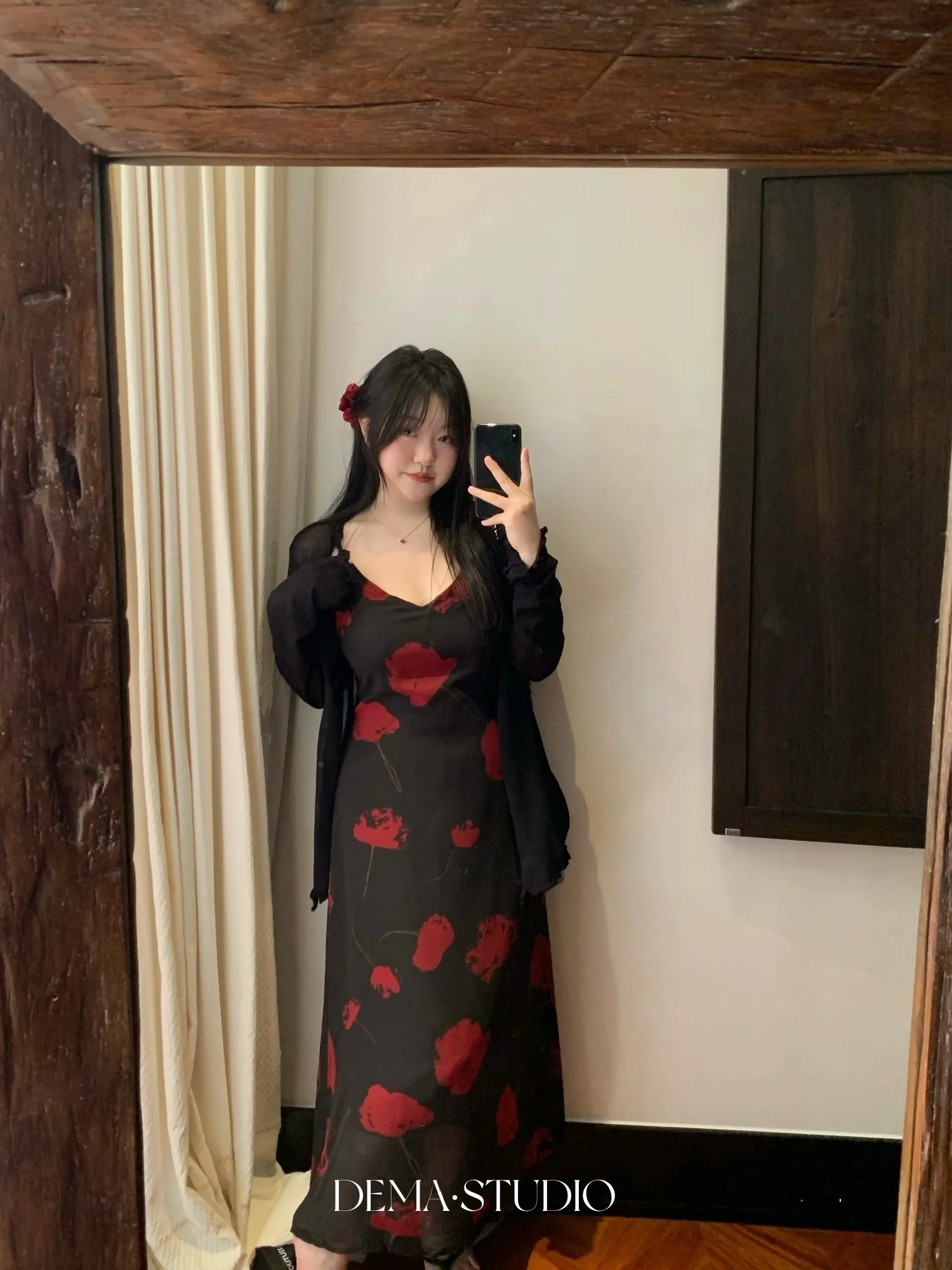 

Платье макси Demaa с цветочным принтом, открытыми плечами, А-силуэтом, для женщин больших размеров, пляжное, в стиле ретро, с высокой талией, V-образным вырезом