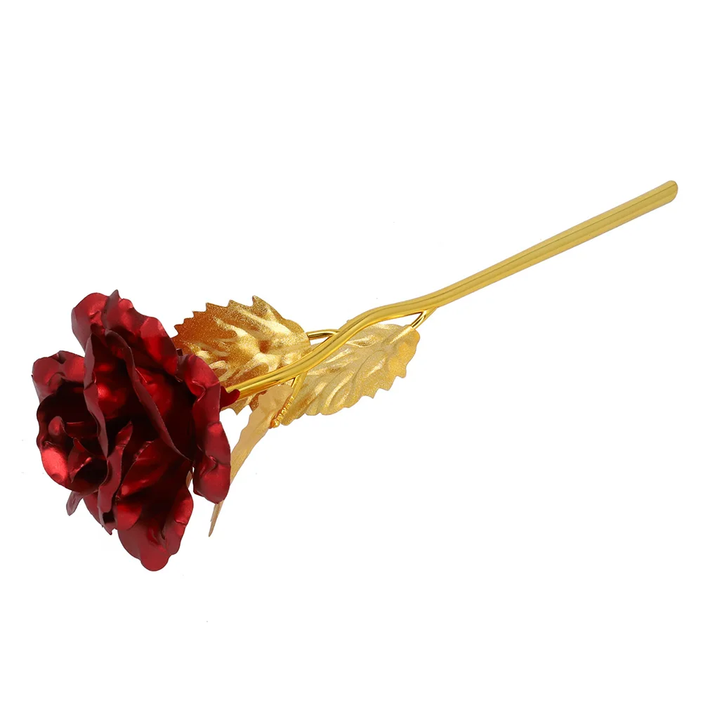 Floral Décor Artificial Rose 24K Gold Artificial Flower Foil Rose For Valentine Mother\'s Day Multi Color Brand New