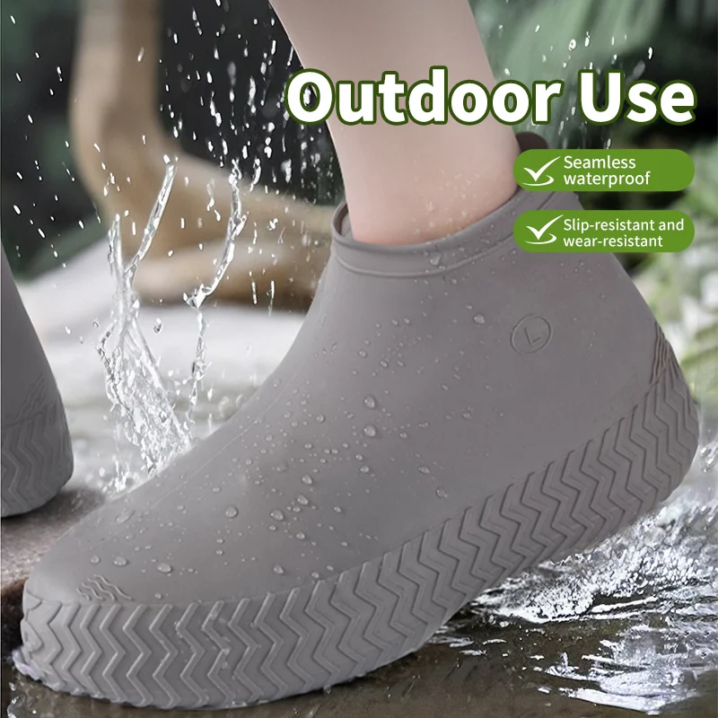 Outdoor Latex Rain Boots, Waterproof Non-Slip Rubber Rain Shoes for Women Men, Individually Packaged 3 Colors
