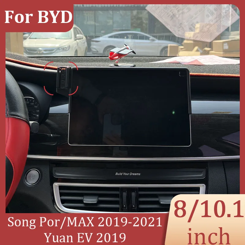 For BYD Song Pro/MAX Yuan EV 2019-2021 Car Phone Holder DIY Projection Screen Wireless Charger Screen 8/10.1 Inch Fixed Base