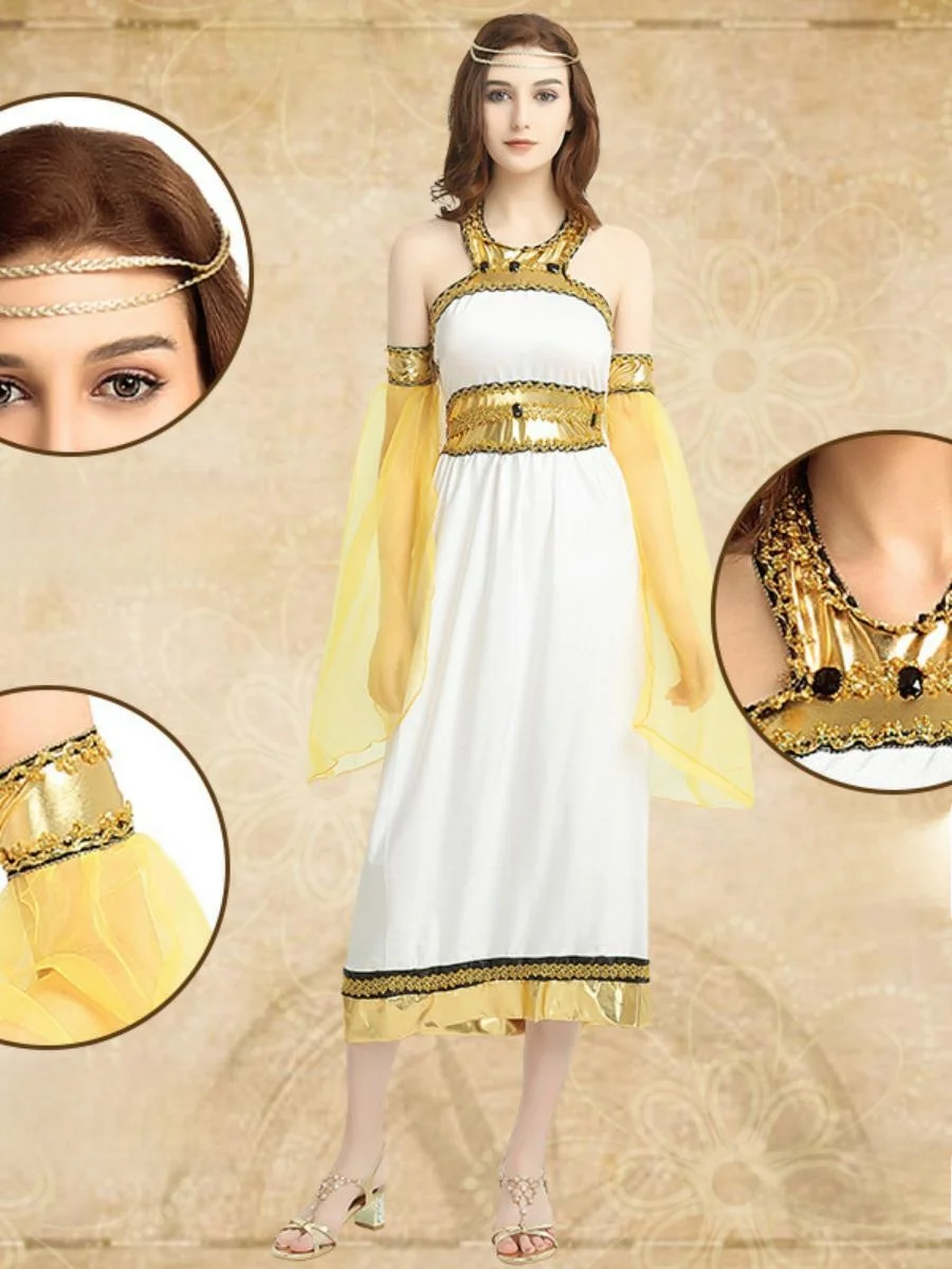 Arabisch kostuum gewaad voor mannen en vrouwen Midden-Oosten Dubai Halloween epherd outfit lang gewaad gemaskerd bal kostuum polyester