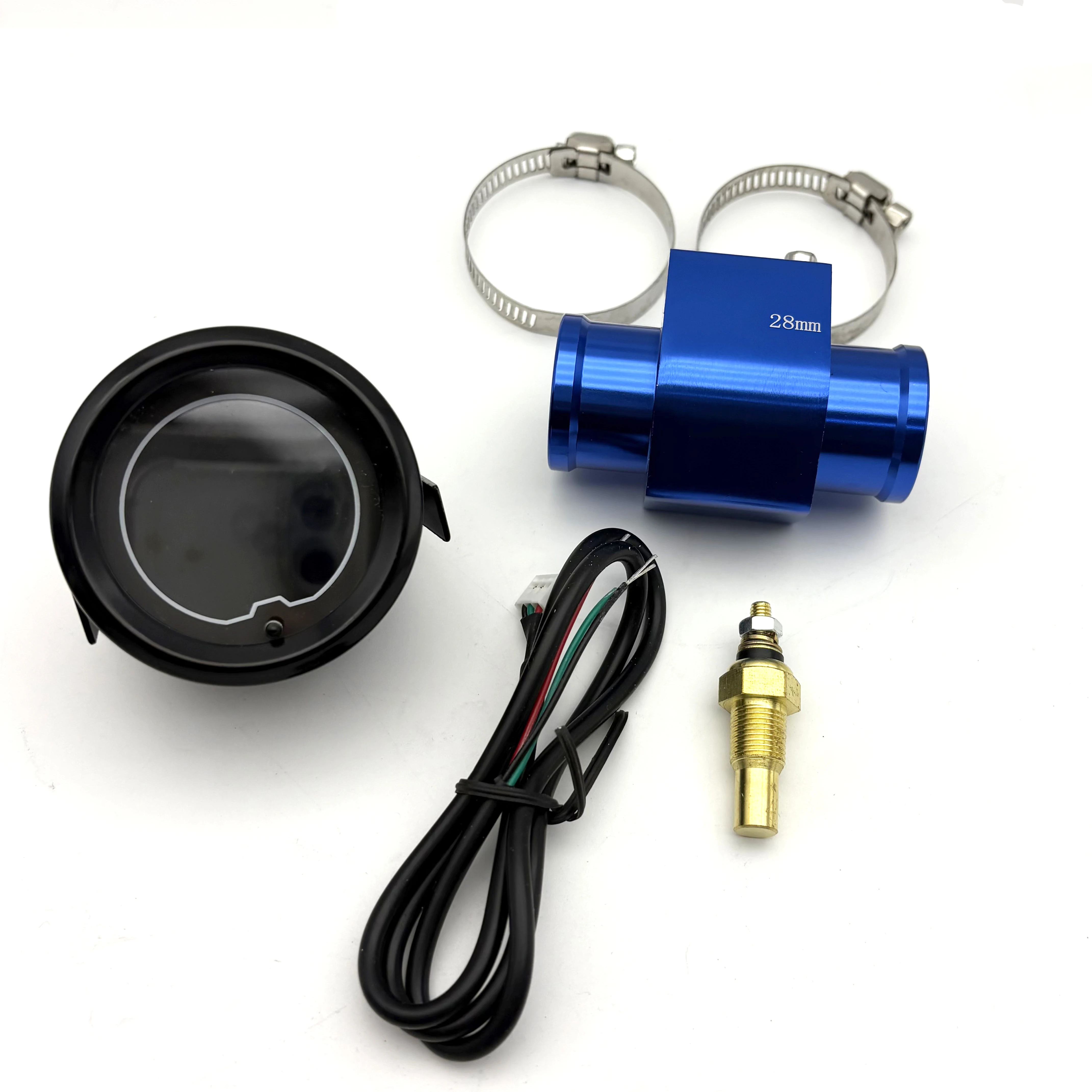 

52mm 12V Auto Digital Water Temp Gauge Kit Colorful Digital Lcd Water Temp Gauge Wiring