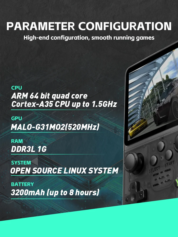 Mais recente console de jogos retrô portátil clássico RG35S jogadores de jogos portáteis com tela colorida de 3,5 polegadas