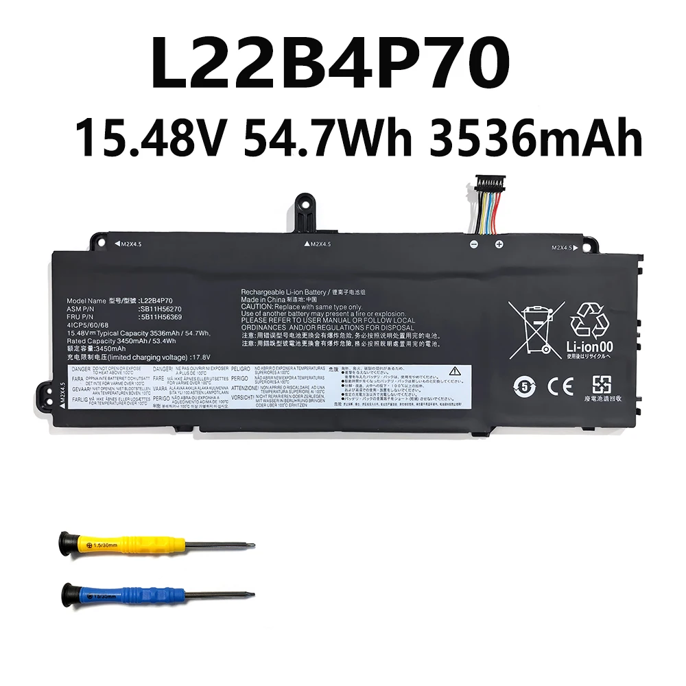 

L22B4P70 15.48V 54.7Wh 3536mAh Laptop Battery For Lenovo Thinkpad X13 Gen 4 L22D4P70 L22C4P70 with Free tools
