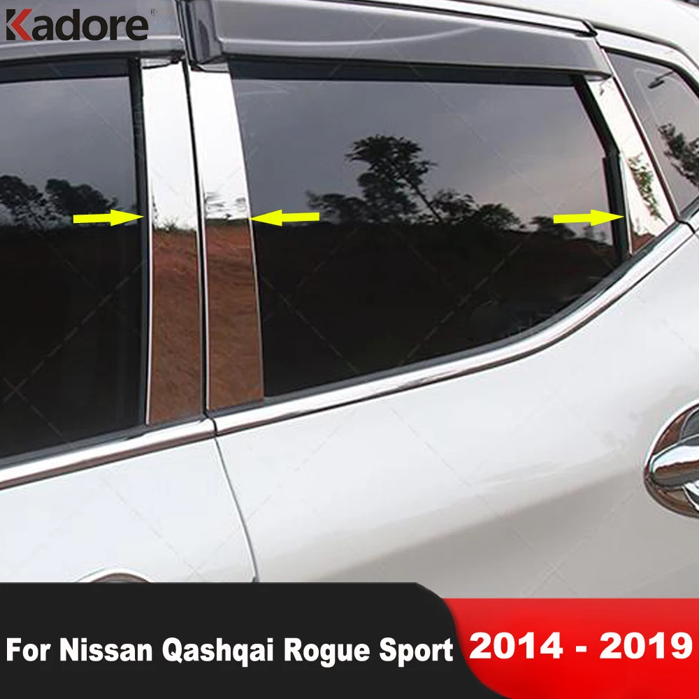 

Window Center Pillar Cover Trim For Nissan Qashqai Rogue Sport 2014 2015 2016 2017 2018 2019 Stainless Steel Car Accessories