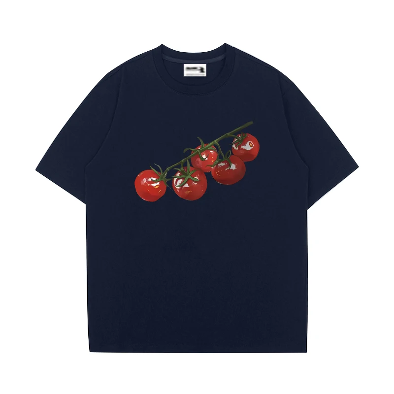 Obst Tomate Graphics Kurzarm T-Shirts Männer Frauen Sommer Y2k Mode Tops Vintage Baumwolle Freizeitkleidung Unisex