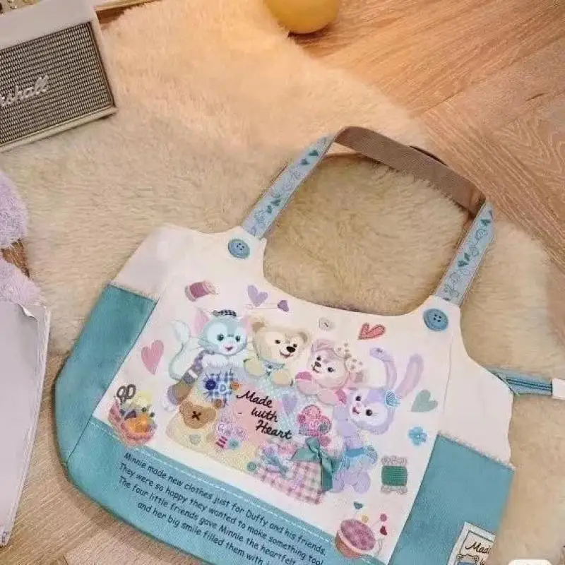 Hot Disney Stellalou Duffy Bear Shelliemay Bag Single Shoulder Portable Canvas Bag Anime Cartoon Ins Cute Girl Birthday Gift