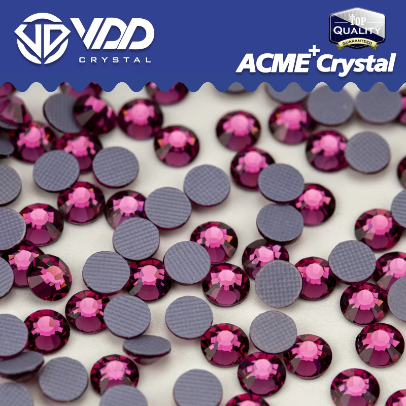 VDD 042 Fuchsia ACME+Series Glass Rhinestones Crystal Hot-Fix Flatback Stones Diamond For Clothes Accessories Dress Decorations