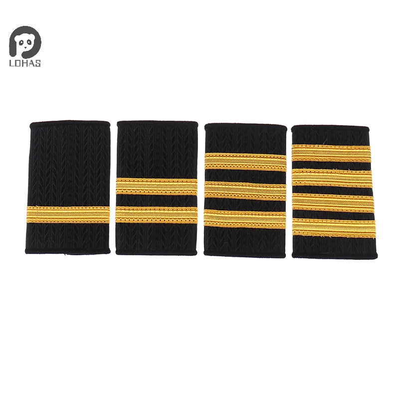 1Pair Clothing Decor Epaulettes Professional Pilots Uniform Epaulets Bars Shirts Craft Shoulder Badges Garment DIY Accessory