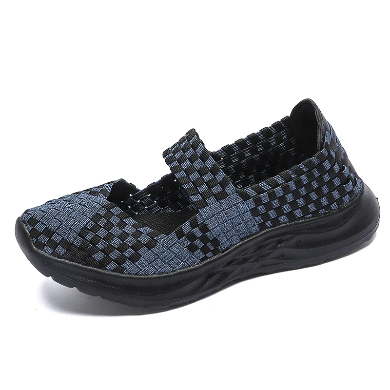 Women Running Sneakers Shoes Summer Breathable Walking Woven Shoe Anti-slip Handmade Weave Lightweight Female Flats Casual Shoe.