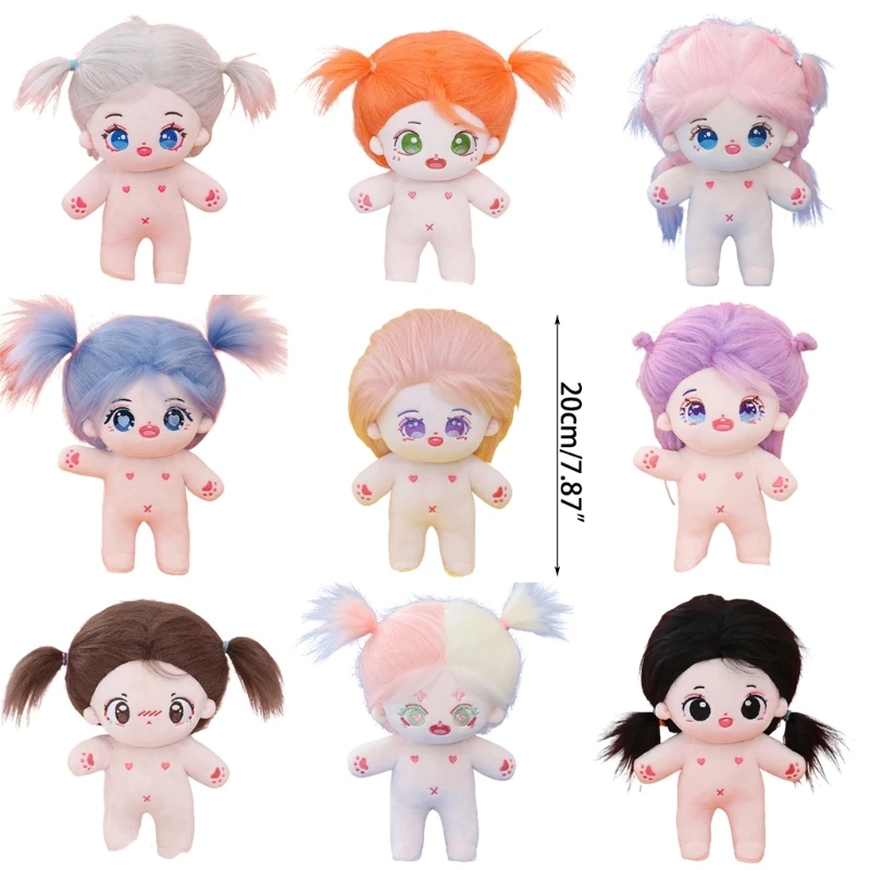 Boneka Lembut untuk Anak-anak Perempuan Boneka Bentuk Mainan Mewah Permainan Berdandan Balita D5QF