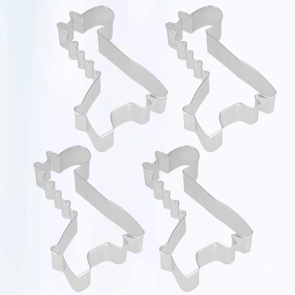 

4PCS Giraffe Shape Cookie Molds Stainless Steel Fruit Cutters Cake Baking Pastry Jungle Animal DIY Crafts