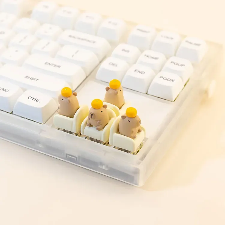 جديد Capybara Keycap الحيوان الحرفي غطاء لوحة المفاتيح الراتنج أغطية المفاتيح المخصصة لملحقات لوحة المفاتيح الميكانيكية لطيف نقطة Keycap