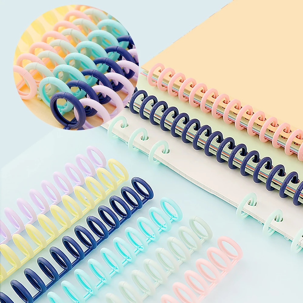 5 Pcs Plastic 30-Hole Loose Leaf Binders Ring Binding Spines Combs 85 Sheets Capacity for DIY Paper Notebook Album