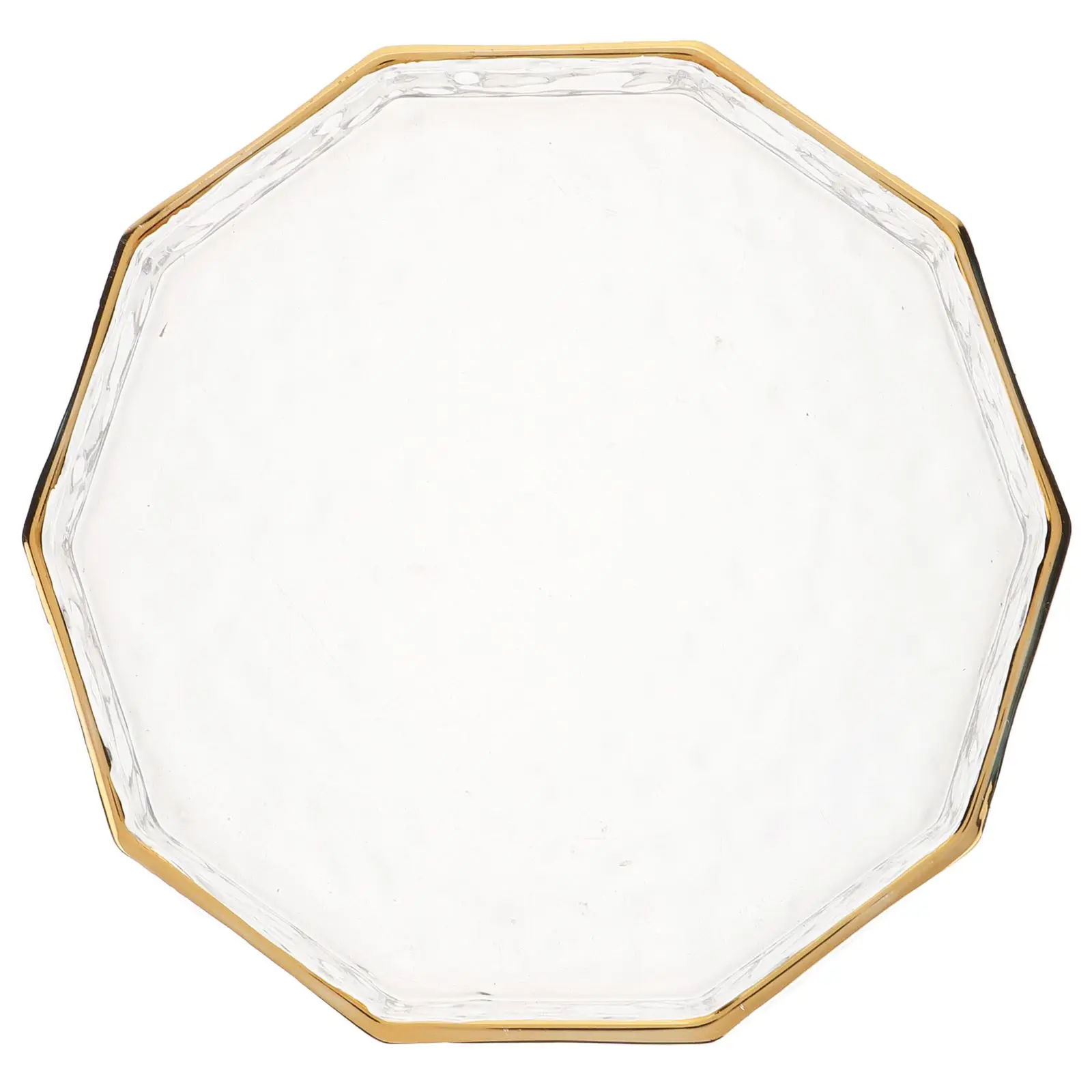 

Salad Gold Rim Glass Dish Fruit Appetizer Plates Light Luxury Transparent Delicate Food