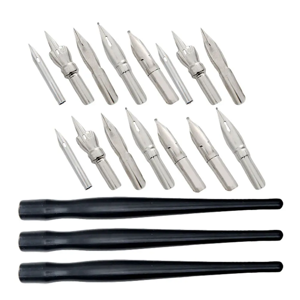 Masking Fluid Pens for Watercolor Painting Adjustable Ruling Pen with Bent Tip Stainless Steel Nib Art Drawing Line Tool