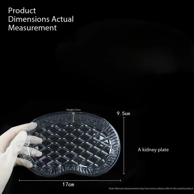 20pcs Medication Change Tray Dental Tray Curved Tray Disposable Waist-shaped Plastic Clear Sterile Medication Change Box