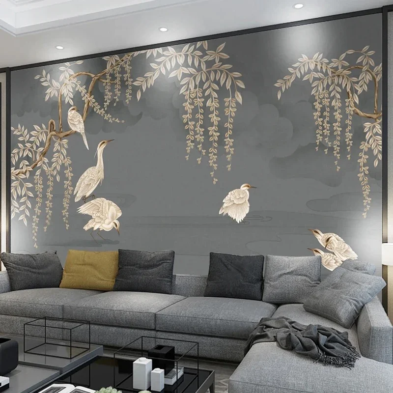 

Custom 3D Mural Chinese Classical Wall Art Flowers Birds Tree Leaves Photo Wallpaper for Bedroom Living Room TV Sofa Background