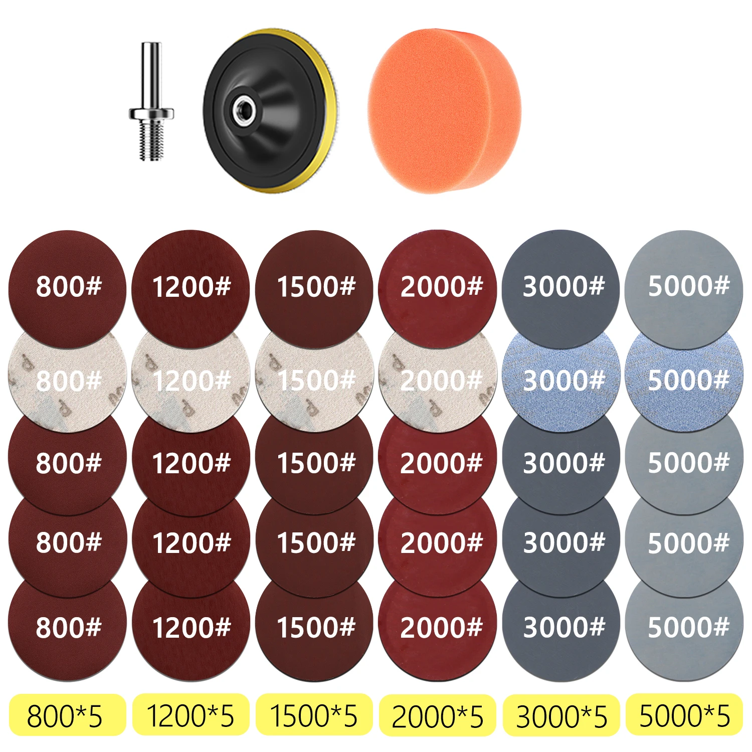 Scheinwerfer Reparatur Restaurierung Kit Auto Polieren Disc 3 zoll 75mm Auto Wachsen Schwamm Schleif Pad Mit Schleifpapier für Auto Detaillierung