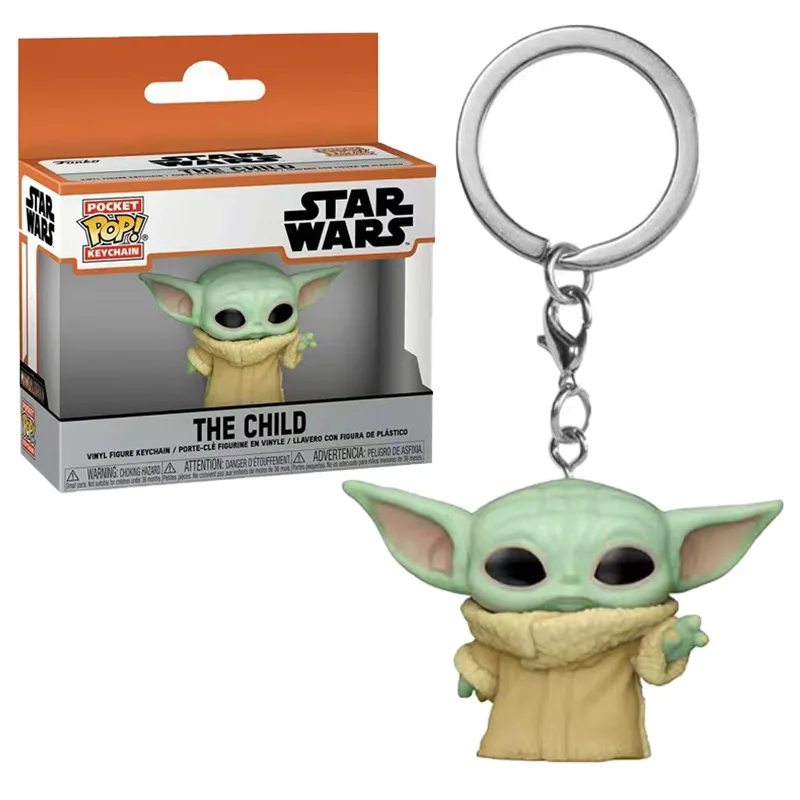 Funko pop star wars chaveiro kawaii figura mandaloriana yoda criança bonecas chave do carro acessório modelo saco pingente presentes de aniversário