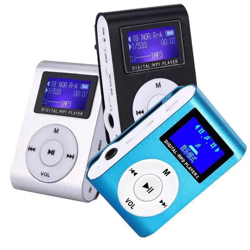 Mini reproductor de MP3 con pantalla LCD, medios musicales portátiles, compatible con tarjeta SD TF, interfaz de pantalla de 3,5mm, dispositivo de viaje sin accesorios