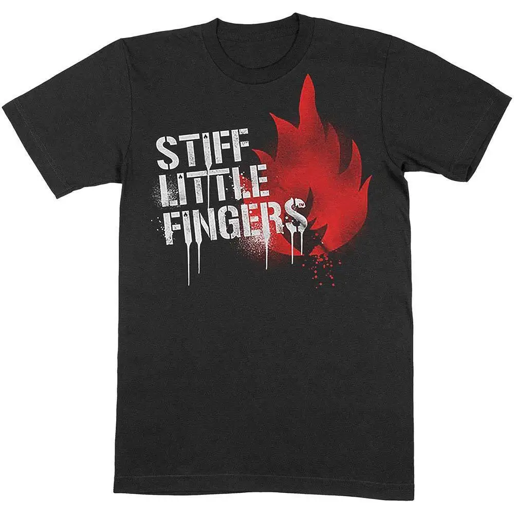 Men's Stiff Little Fingers Graffiti Slim Fit T shirt Small Black