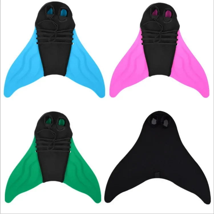 Single piece of flippers Adult children double feet flippers Mermaid one-piece flippers diving swimming equipment