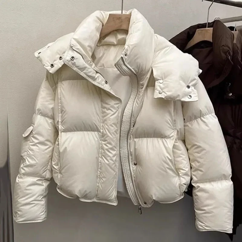 Piumino da donna in cotone invernale nuovo parka con cappuccio allentato cappotto femminile coreano corto spesso caldo cotone imbottito capispalla da donna Top