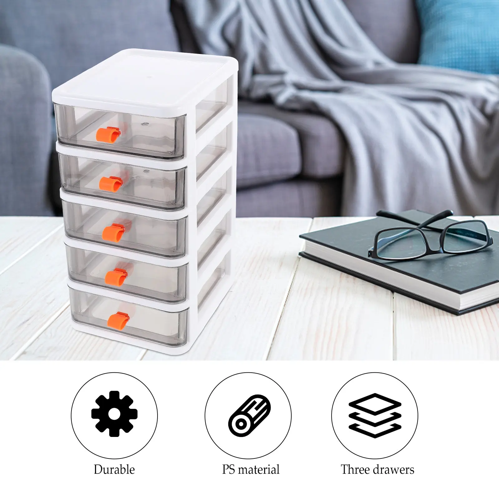 1Pcs Modern Stylish Drawer Type Desktop Storage Box with Multiple Tiers for Small Space Organization Jewelry Stationery
