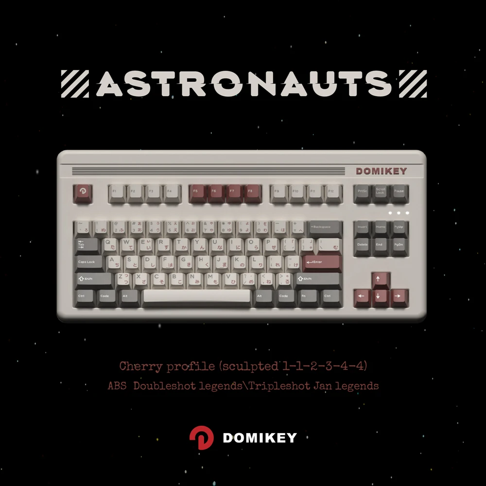 

Domikey Astronaut All in One Cherry Profile abs doubleshot keycap for mx stem keyboard 87 104 gh60 xd64 xd68 BM60 BM65 BM68