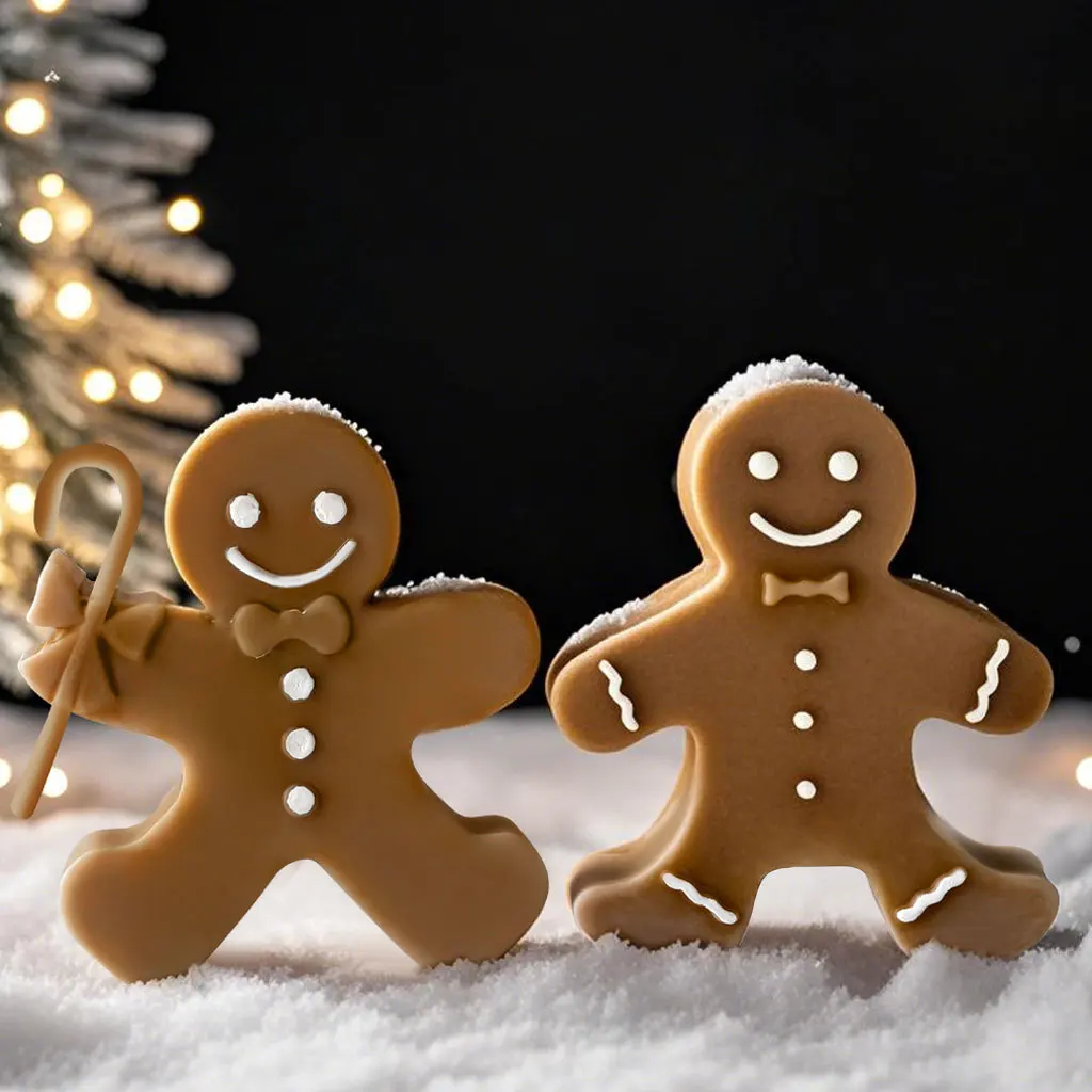 DIY Cartoon Gingerbread Man Silicone Candle Mold Christmas Cookie Chocolate Baking Tool Handmade Soap Candle Making Supplies view 4
