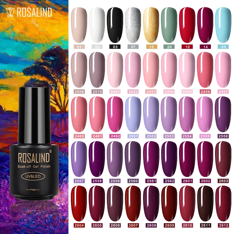 ROSALIND Gel Nail Polish All For Summer Art Manicure Semi Permanent Soak Off Gel UV Hybrid Varnishes Base Top Matt Coat Enamels