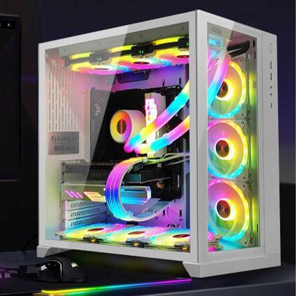 2 قطعة أنبوب تبريد المياه السائلة الباعثة للضوء سيليكون 5 فولت 3Pin ARGB خرطوم تبريد المياه أنبوب مضيئة كم حافظة الكمبيوتر ديكور