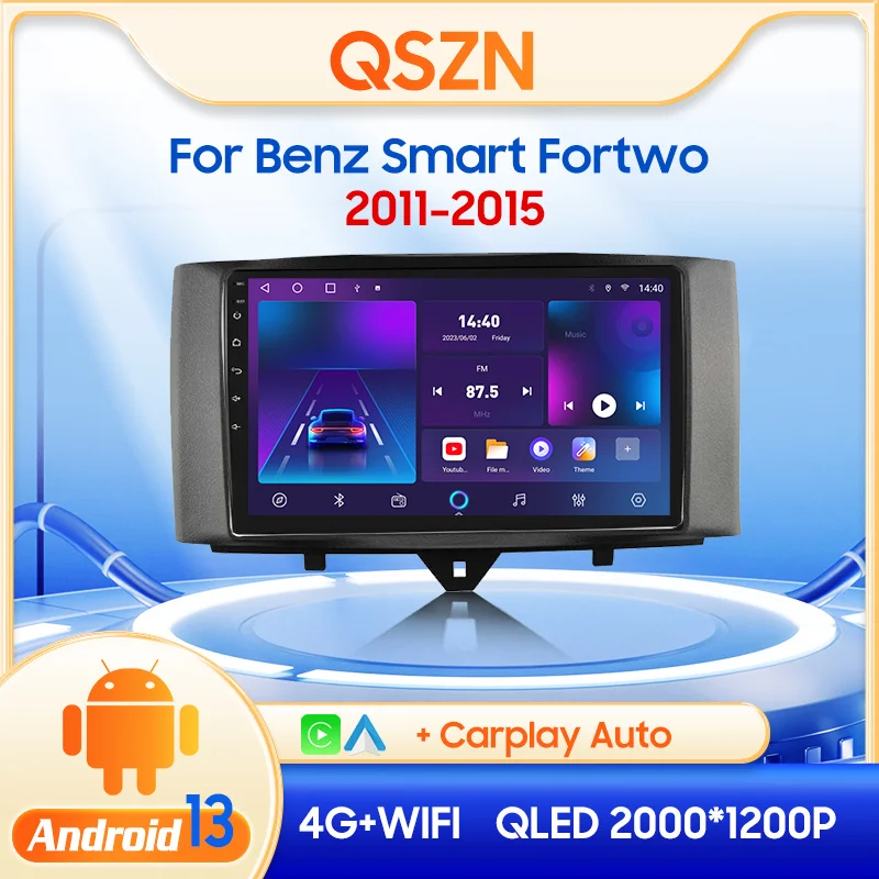 

QSZN For Benz Smart Fortwo 2011-2015 car Multimedia Video Player 2din Android 13.0 Car Radio GPS Navigation 4G Carplay Head unit