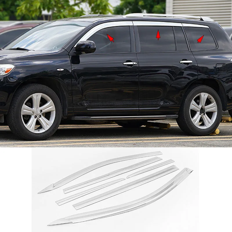 

Car accessories FIT FOR Toyota Highlander XU40 2007-2013 ABS black waterproof Door Window Visor Vent Shades Sun Rain Guard