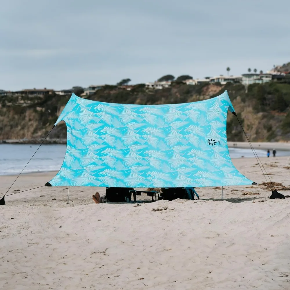 

Gigante - Portable Beach Tent - Ideal to Enjoy with Family and Friends - UPF 50+, Water Resistant, and Lightweight Aqua Fronds