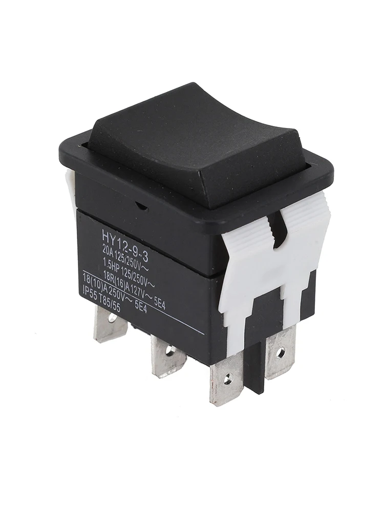 Rocker Switch พร้อมกระบวนการติดตั้งที่ใช้งานง่ายทํางานในแรงดันไฟฟ้า 125/250V และความสามารถในการจัดการสูงสุด 20A