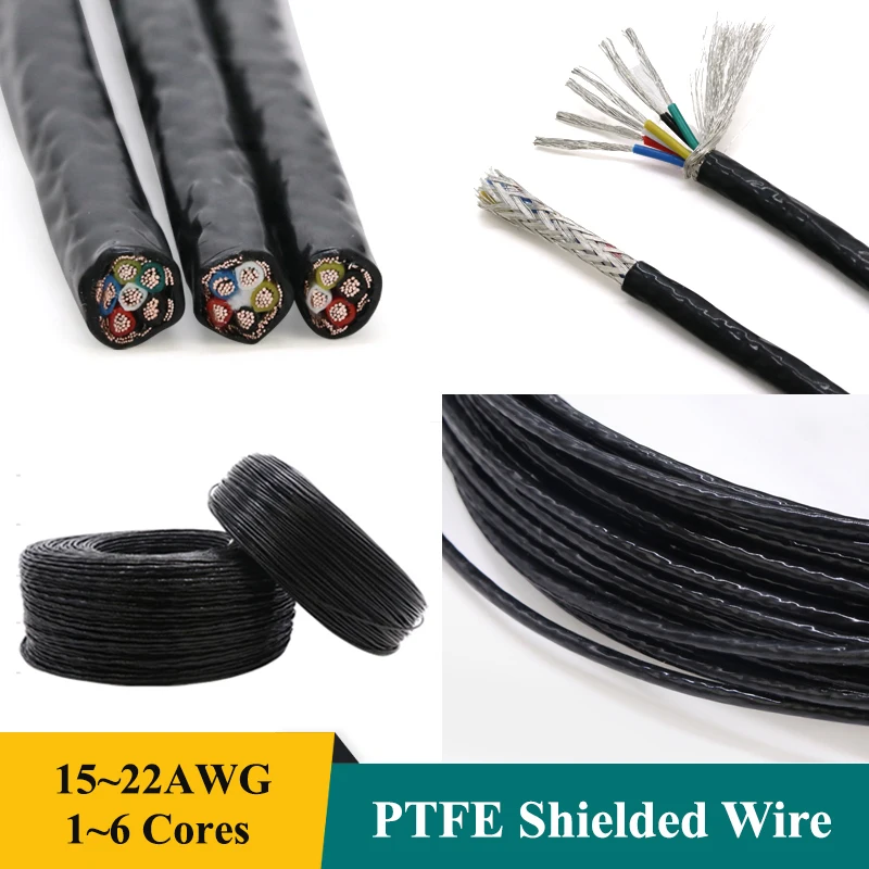 

1/2/5/10m PTFE Shielded Wire 1 2 3 4 5 6Cores High Purity OFC Copper Tinned FEP Insulation 0.3/0.5/0.75/1/1.5mm AFPF Signal Line